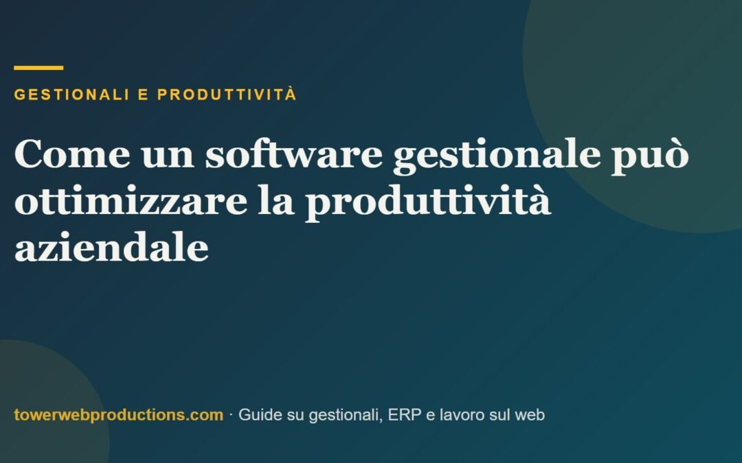 Come un software gestionale può ottimizzare la produttività aziendale